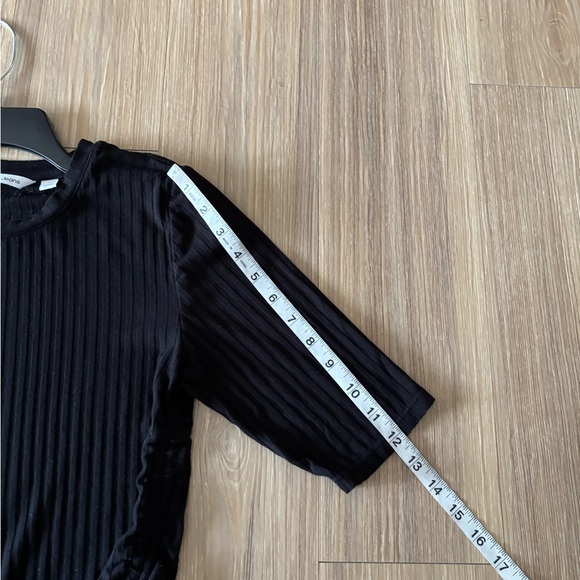 90s Calvin Klein Top Black Ribbed Knit Womens M Minimalist Capsule Office CBK - Picture 7 of 11